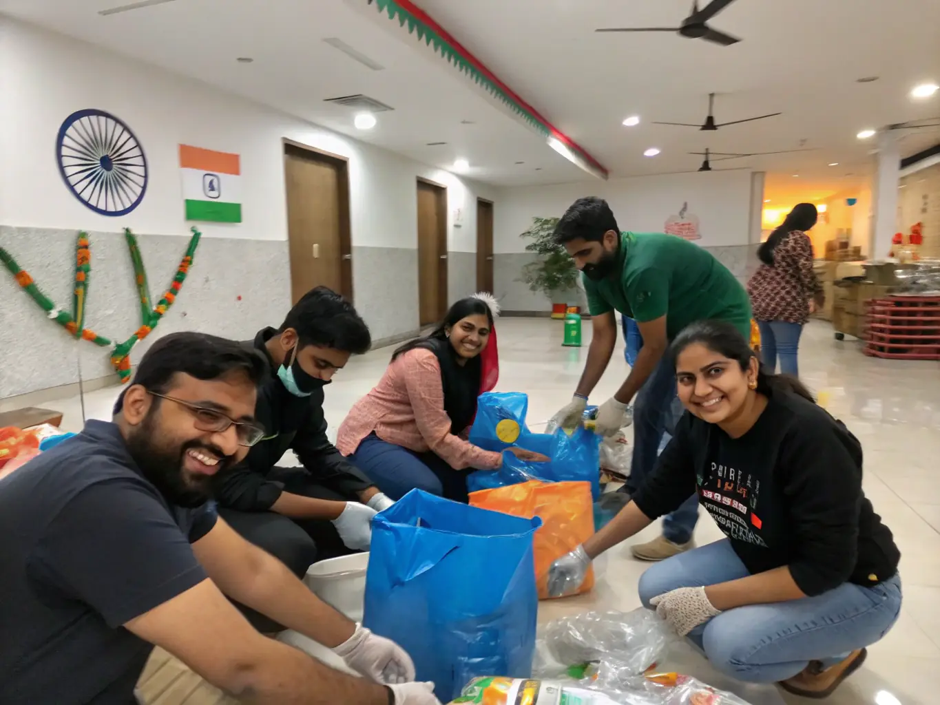 A group of volunteers participating in a cultural heritage education workshop, demonstrating APESSAB's commitment to community engagement.